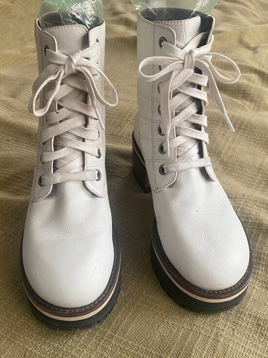 Sies Marjan White Leather Jessa Platform Combat Boots Shoes Size 38 7.5 $995 main image 6